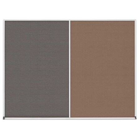 United Visual Products Triple Door Radius Corkboard, 96"x48", Sat, UV7006RC-SATIN-CLOUD UV7006RC-SATIN-CLOUD